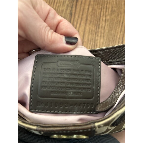 Coach Collette Signature GOLD Canvas Leather Small Handbag (Mini) - Picture 5 of 5